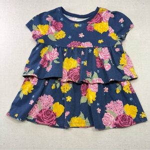 Garanimals Floral Girls Top - Blue with Pink and Yellow Flowers - Size 5T